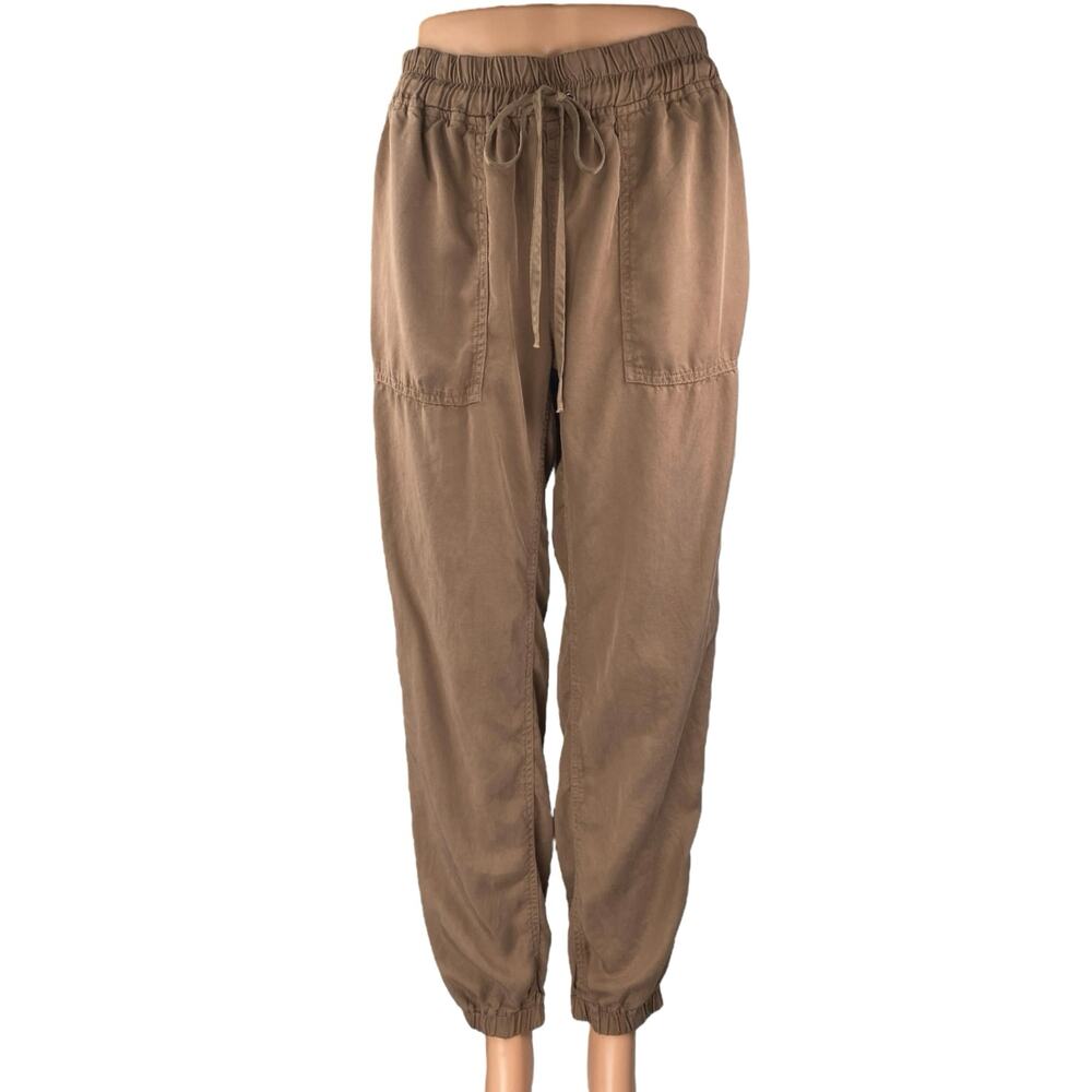 Love Tree Women's Brown High Rise Drawstring Tapered Trousers Pants Size M